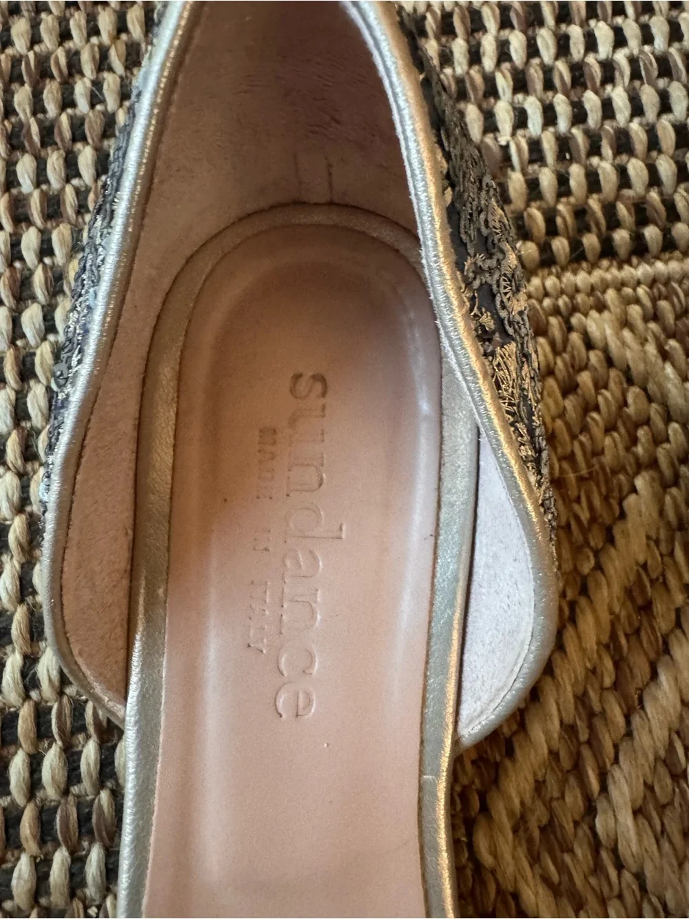 SUNDANCE Fountainebleau D’orsay Flats Silver/Blue Size 38 (US 7.5)
